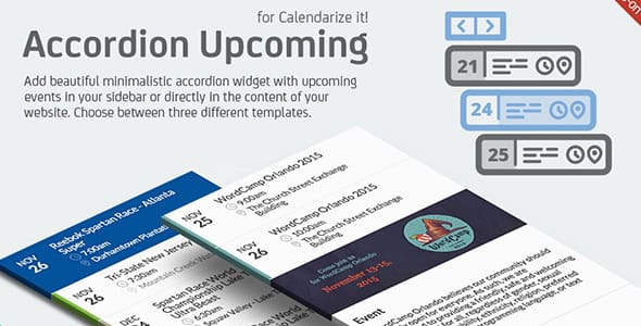 Accordion Upcoming Events for Calendarize for WordPress