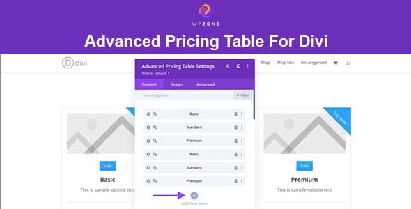 Advanced Pricing Table For Divi for WordPress