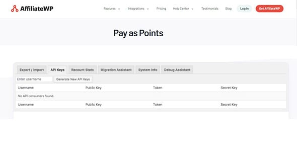 Pay as Points AffiliateWP