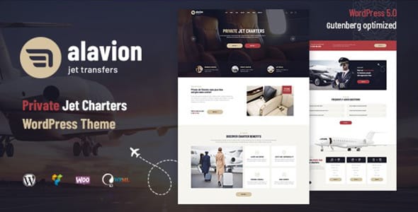 Alavion Private Jet Charters WordPress Theme