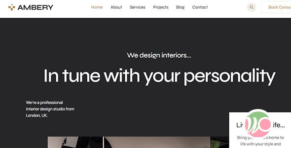 Ambery Interior Design WordPress Theme