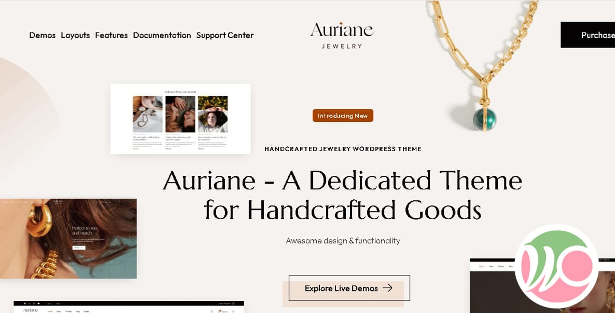 Auriane Handcrafted Jewelry Store WordPress Theme
