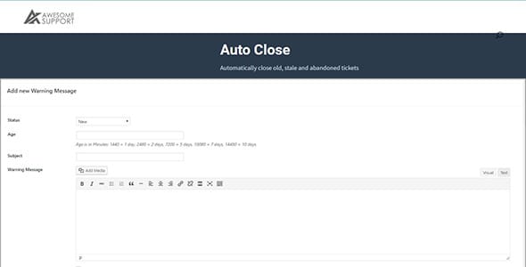 Awesome Support Auto Close for WordPress