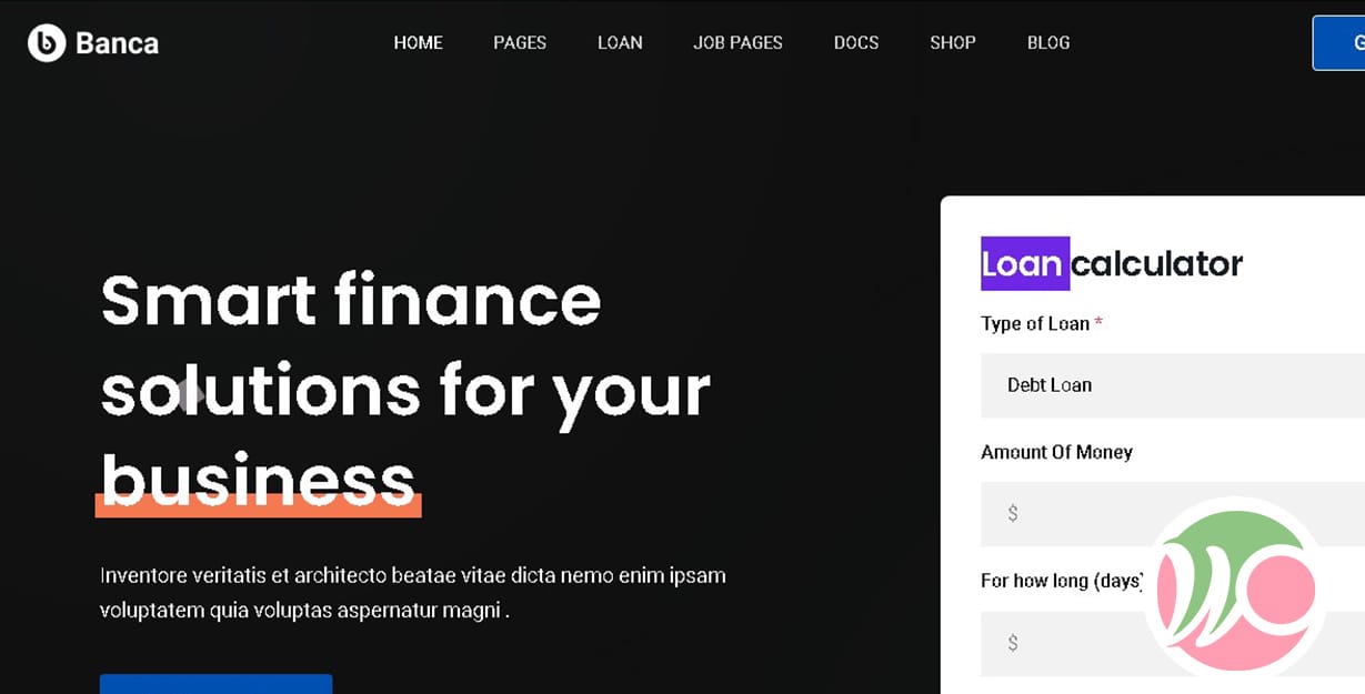 Banca Banking Finance and Business Loan WordPress Theme