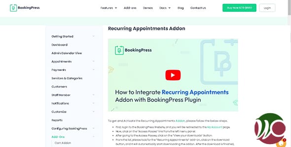 BookingPress Recurring Appointments Addon for WordPress