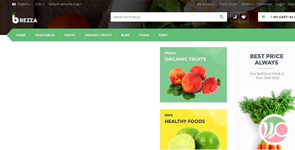 Brezza Fruits and Food Store Shopify Theme