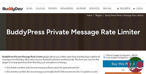 BuddyPress Private Message Rate Limiter for WordPress