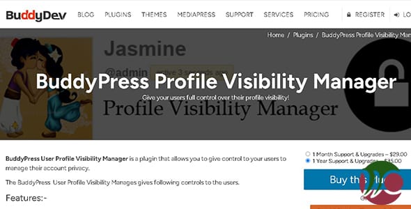 BuddyPress Profile Visibility Manager for WordPress