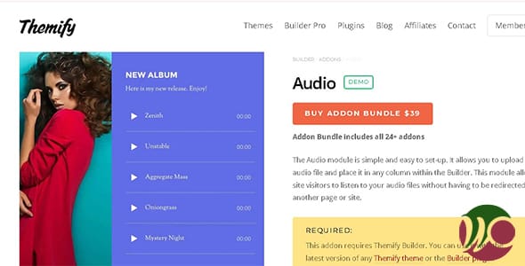 Builder Audio for WordPress