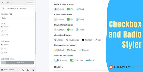 Checkbox and Radio Inputs Styler for Gravity Forms