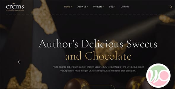 Crems Bakery Chocolate Sweets and Pastry WordPress Theme