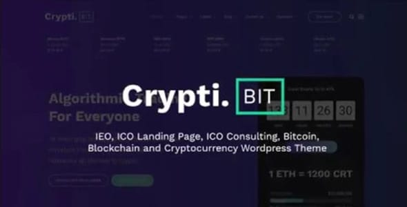 CryptiBIT Technology Cryptocurrency ICO IEO Landing Page WordPress Theme