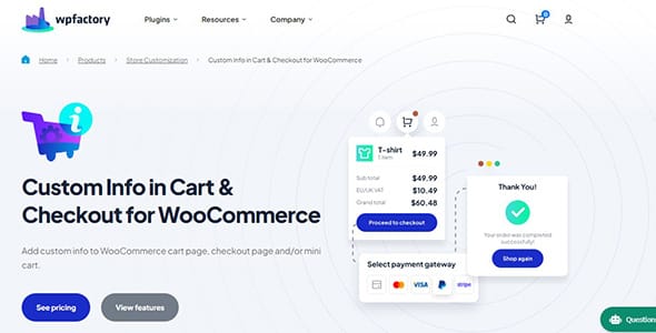 Custom Cart and Checkout Info Pro for WooCommerce