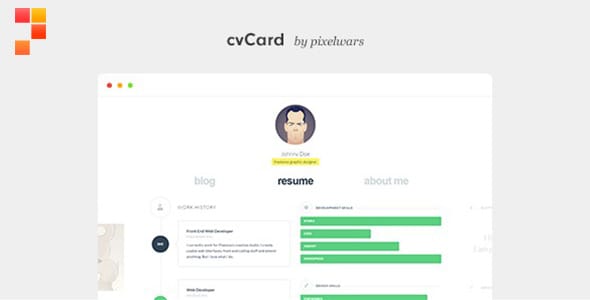 cvCard Animated vCard and Resume WordPress Theme