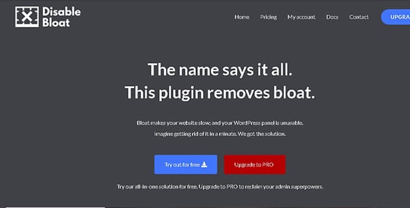 Disable Bloat PRO for WordPress and WooCommerce Plugin