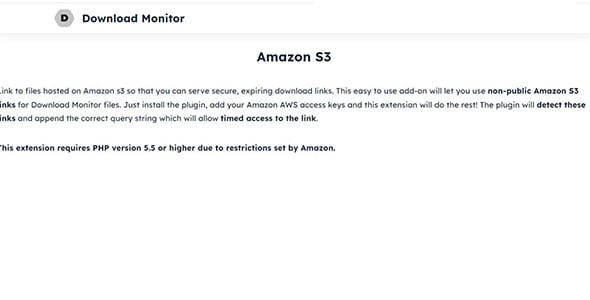 Download Monitor Amazon S3 for WordPress