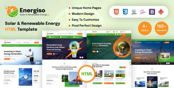 Energiso Solar Technology and Renewable Energy WordPress Theme