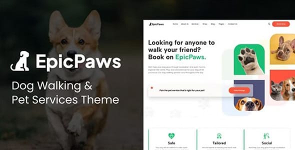 EpicPaws Dog Walking and Pet Services WordPress Theme