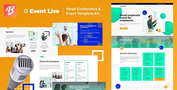 EventLive Small Conference and Event Template Kit for WordPress