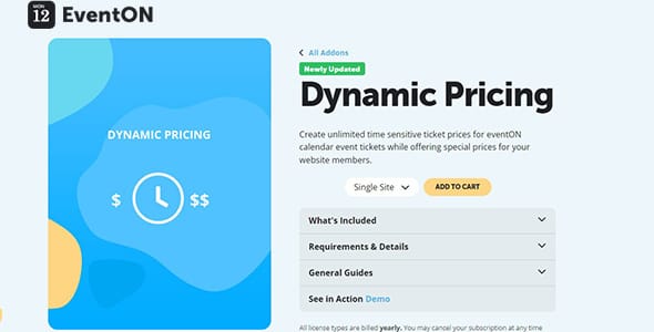 EventON Dynamic Pricing for WordPress