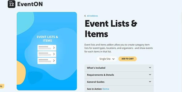 EventON Lists and Items for WordPress