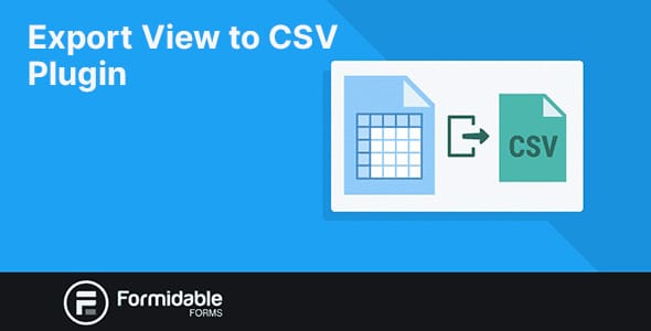 Formidable Export View to CSV for WordPress