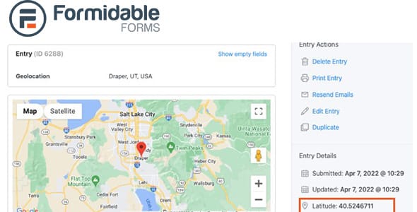 Formidable Geolocation for WordPress