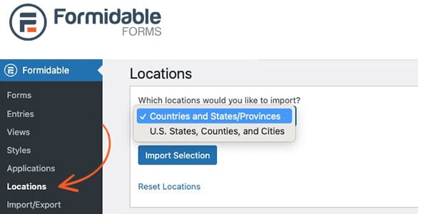 Formidable Locations for WordPress
