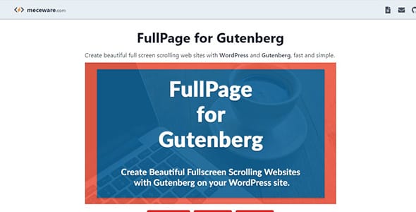 FullPage for Gutenberg WordPress Plugin