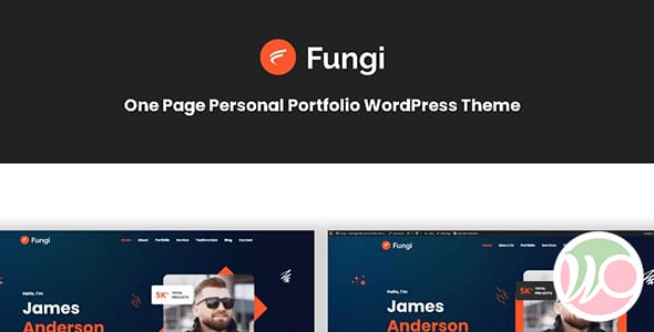 Fungi One Page Personal Portfolio WordPress Theme