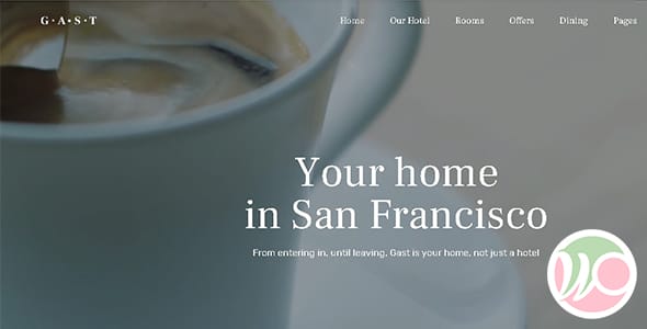 Gast Hotel B and B Vacation Rentals WordPress Theme