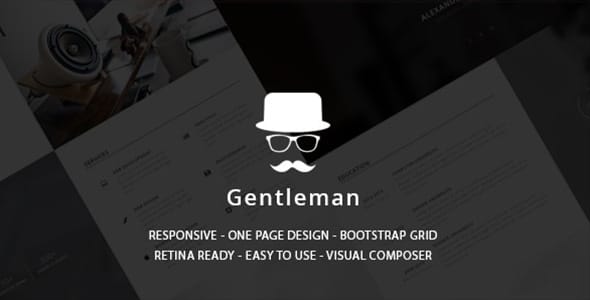 Gentleman CV and Resume vCard WordPress Theme