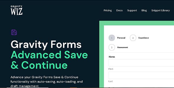 GP Advanced Save and Continue for WordPress