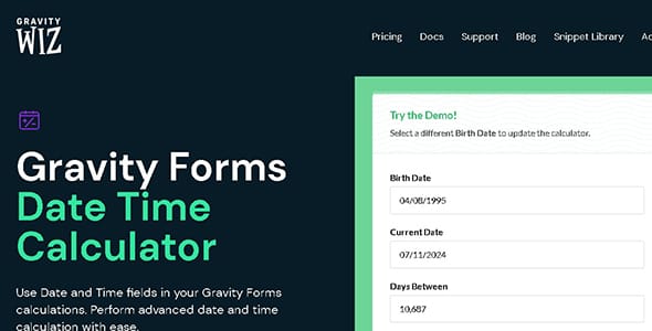 GP Date Time Calculator for WordPress