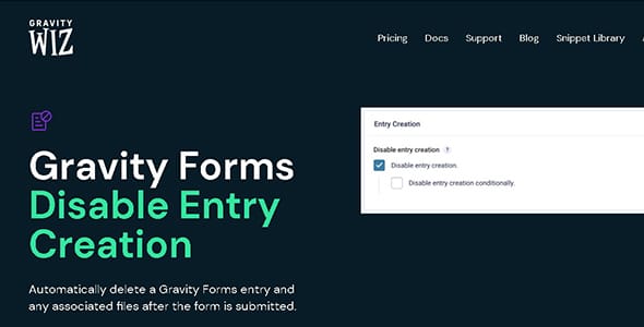 GP Disable Entry Creation for WordPress
