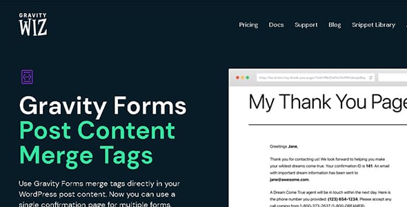 GP Post Content Merge Tags for WordPress