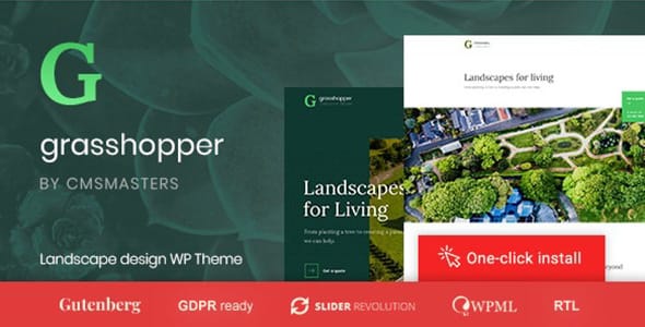 Grasshopper Landscape Design and Gardening Services WordPress Theme