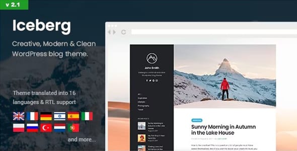 Iceberg Clean and Modern WordPress Blog Theme