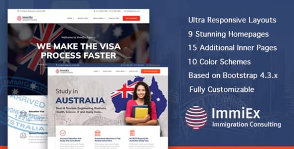 ImmiEx Immigration and Visa Consulting Website Template