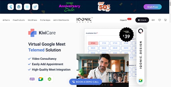KiviCare Google Meet Telemed AddOn for WordPress
