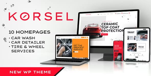 Korsel Car Repair and Auto Wash WordPress Theme