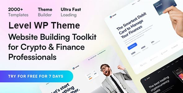 Level Financial Technology and Crypto WordPress Theme
