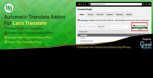 Loco Automatic Translate Addon PRO for WordPress