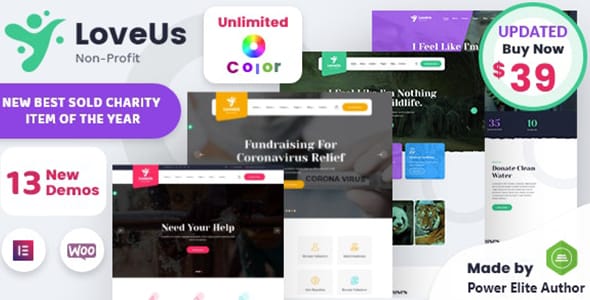 Loveus NonProfit Charity WordPress Theme