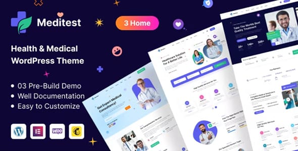Meditest Health Care Medical and Hospital Doctor Listing WordPress Theme