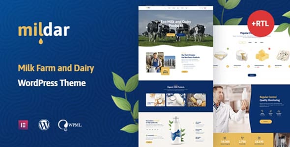 Mildar Dairy Farm and Milk WordPress Theme