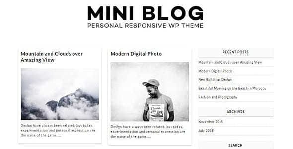 Mini Blog WordPress Theme by DessignThemes
