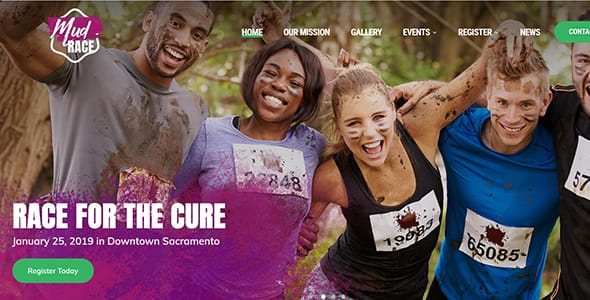 MudRace A Single Event Fundraiser WordPress Theme