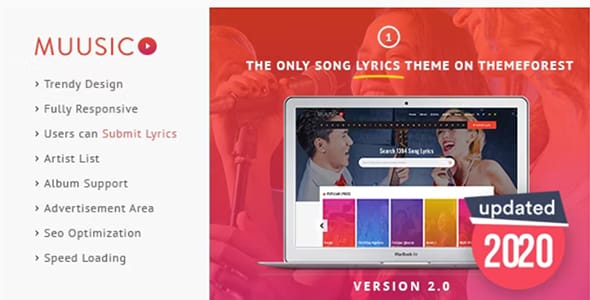 Muusico Song Lyrics Music WordPress Theme