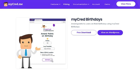 myCred Birthday Pro for WordPress